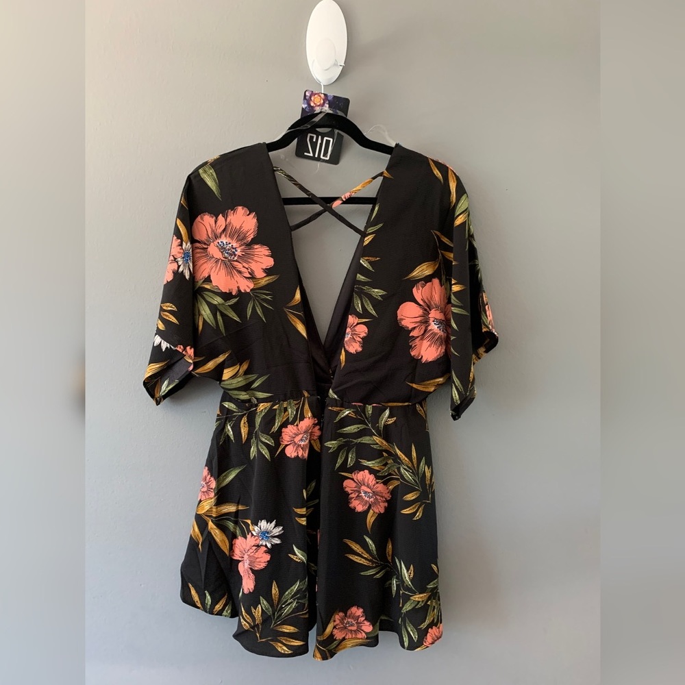 Floral Deep V Romper